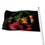 Rasta Peace Sign Print Flag