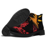 Rasta Peace Sign Print Flat Ankle Boots