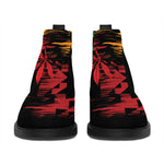 Rasta Peace Sign Print Flat Ankle Boots