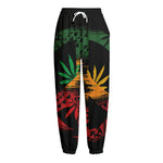 Rasta Peace Sign Print Fleece Lined Knit Pants