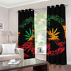 Rasta Peace Sign Print Grommet Curtains