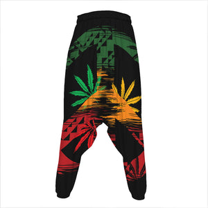 Rasta Peace Sign Print Hammer Pants