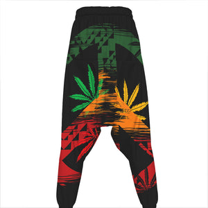 Rasta Peace Sign Print Hammer Pants