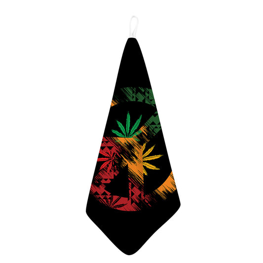 Rasta Peace Sign Print Hand Towel