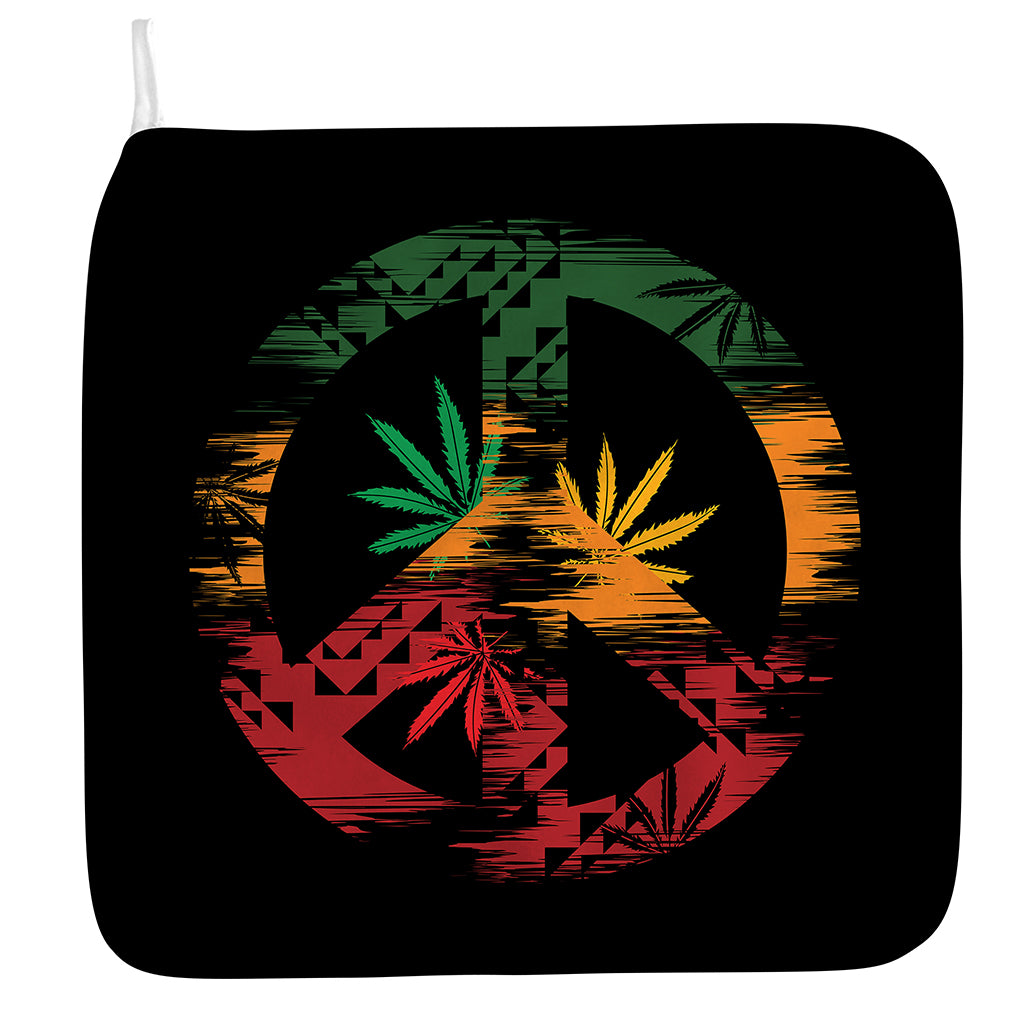 Rasta Peace Sign Print Hand Towel