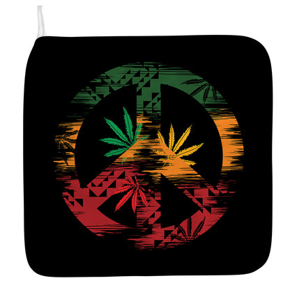 Rasta Peace Sign Print Hand Towel