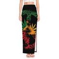 Rasta Peace Sign Print High Slit Maxi Skirt