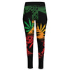 Rasta Peace Sign Print High-Waisted Pocket Leggings