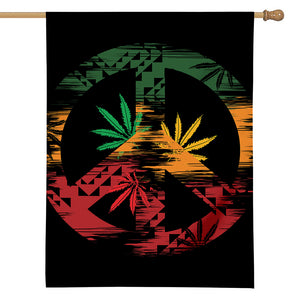 Rasta Peace Sign Print House Flag