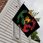 Rasta Peace Sign Print House Flag