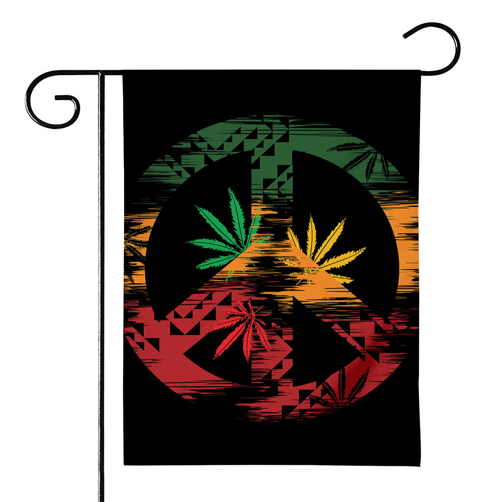 Rasta Peace Sign Print House Flag