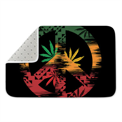 Rasta Peace Sign Print Indoor Door Mat