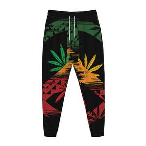 Rasta Peace Sign Print Jogger Pants