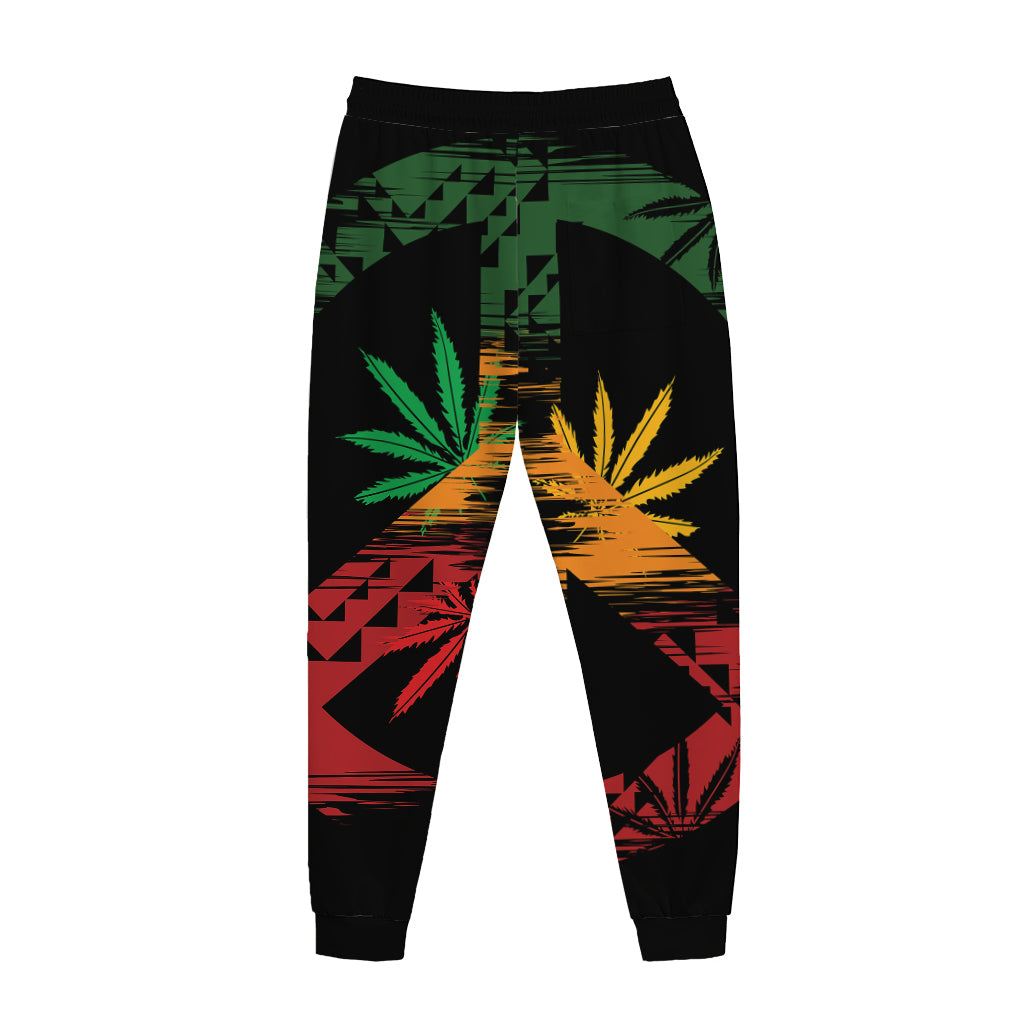 Rasta Peace Sign Print Jogger Pants