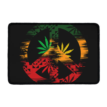 Rasta Peace Sign Print Kitchen Mat