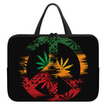Rasta Peace Sign Print Laptop Sleeve With Handle