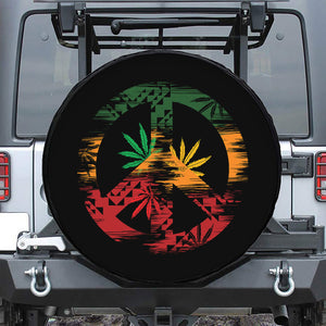 Rasta Peace Sign Print Leather Spare Tire Cover