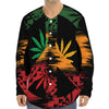 Rasta Peace Sign Print Long Sleeve Baseball Jersey