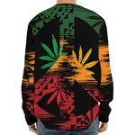 Rasta Peace Sign Print Long Sleeve Baseball Jersey