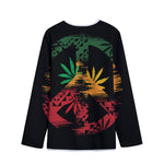 Rasta Peace Sign Print Long Sleeve Short Coat