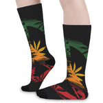 Rasta Peace Sign Print Long Socks