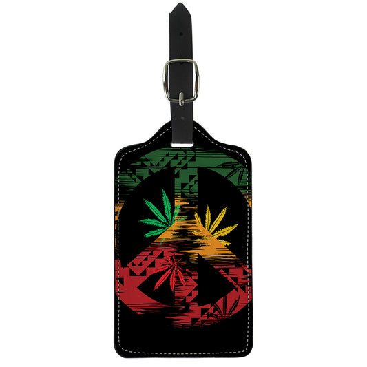 Rasta Peace Sign Print Luggage Tag