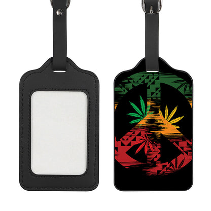 Rasta Peace Sign Print Luggage Tag