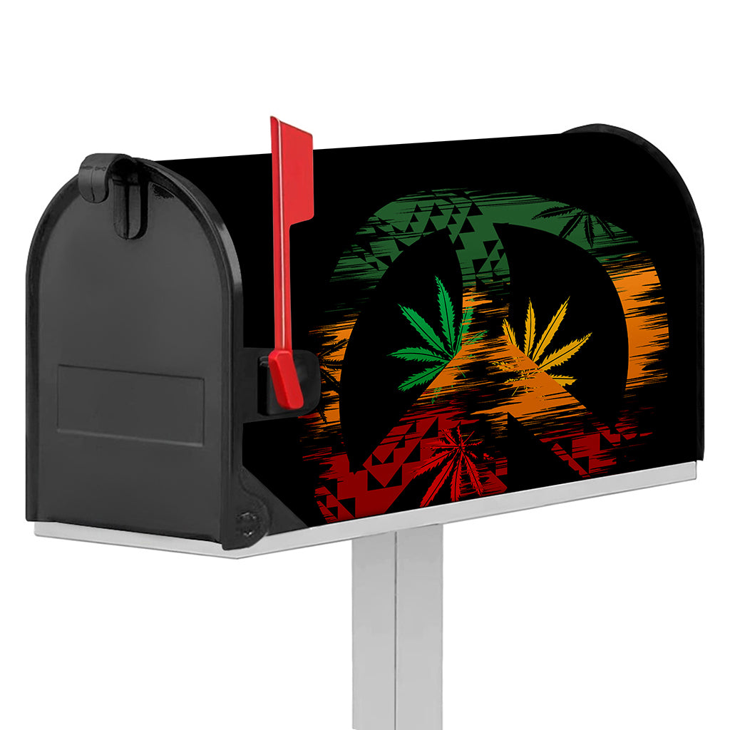 Rasta Peace Sign Print Mailbox Cover