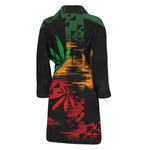 Rasta Peace Sign Print Men's Bathrobe