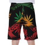 Rasta Peace Sign Print Men's Beach Shorts
