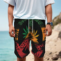 Rasta Peace Sign Print Men's Cargo Shorts