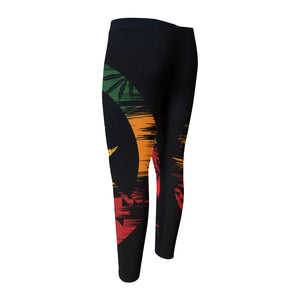 Rasta Peace Sign Print Men's Compression Pants