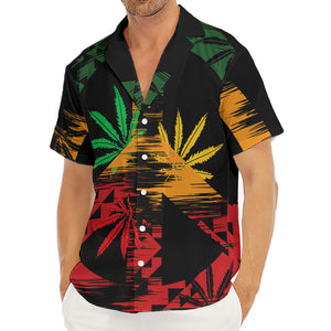 Rasta Peace Sign Print Men's Deep V-Neck Shirt