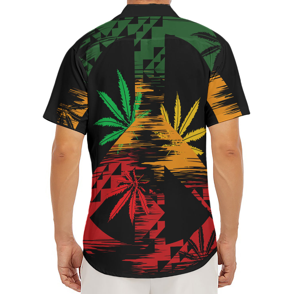 Rasta Peace Sign Print Men's Deep V-Neck Shirt