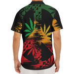 Rasta Peace Sign Print Men's Deep V-Neck Shirt