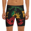 Rasta Peace Sign Print Men's Long Boxer Briefs