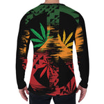 Rasta Peace Sign Print Men's Long Sleeve T-Shirt