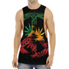 Rasta Peace Sign Print Men's Muscle Tank Top