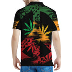 Rasta Peace Sign Print Men's Polo Shirt