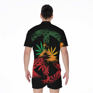 Rasta Peace Sign Print Men's Rompers