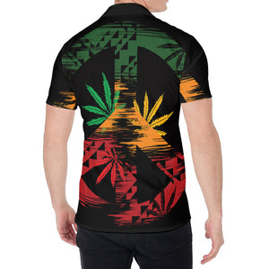 Rasta Peace Sign Print Men's Shirt