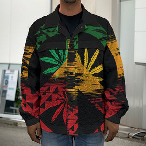 Rasta Peace Sign Print Men's Shirt Jacket