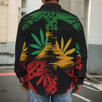 Rasta Peace Sign Print Men's Shirt Jacket