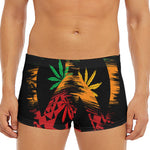 Rasta Peace Sign Print Men's Short Boxer Briefs