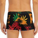 Rasta Peace Sign Print Men's Short Boxer Briefs