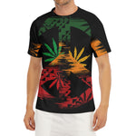 Rasta Peace Sign Print Men's Short Sleeve Rash Guard