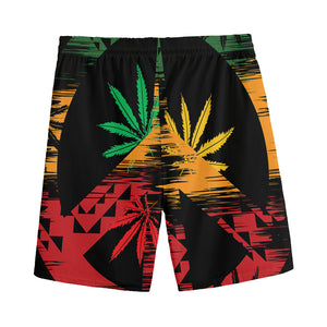 Rasta Peace Sign Print Men's Sports Shorts