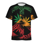 Rasta Peace Sign Print Men's Sports T-Shirt