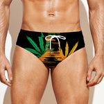 Rasta Peace Sign Print Men's Swim Briefs