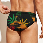 Rasta Peace Sign Print Men's Swim Briefs